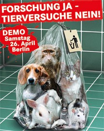 Aufruf zur Demo gegen Tierversuche am 26. April 2014 in Berlin